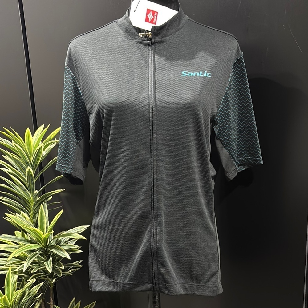 Santic Race Fit Cycling,full zip,3 rear pocket short sleeve,run,hike jersey